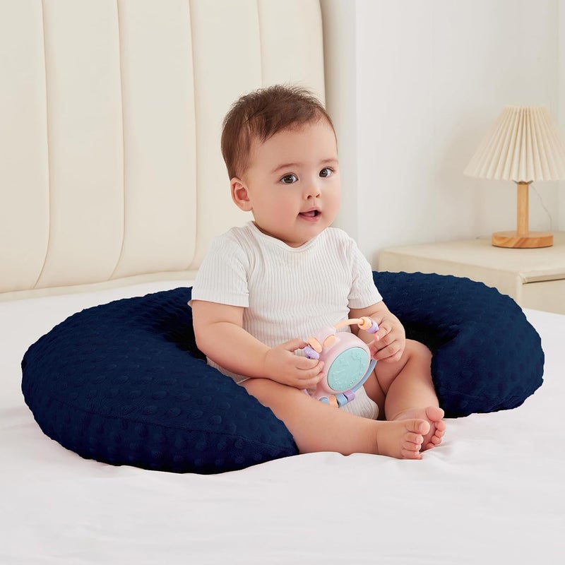 ANHEBEIBEI Nursing Pillow for Bottle and Breastfeeding, Ergonomic Comfort Nursing Essentials for Mom and Baby, Feeding Support Pillow with Removable Cover, Easier and Healthier Nursing (Dark Blue) - Image 1